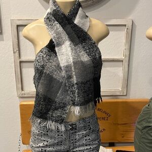 Cozy Black and Gray Kids Scarf